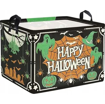 Úložný box Krabička – organizér do skříně s motivem Halloween 40x30 cm pro děti, zelená