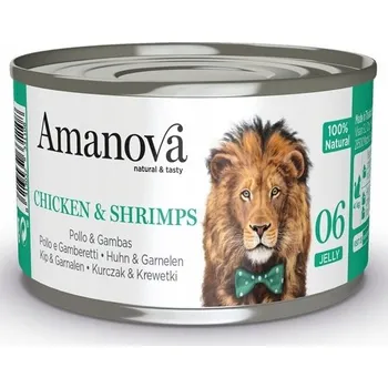 Krmivo pro kočku Amanova Cat Chicken & Shrimps - Kuře a krevety v želé konzerva 7