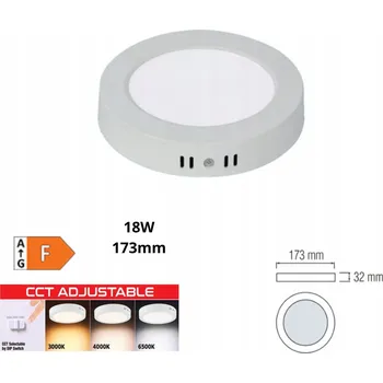 HOROZ stropní stropní svítidlo přisazený kulatý bílý 173x32mm 230V 18W 1660lm MILENA-1