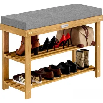 Botník Akáciový botník se sedákem 70 x 33 x 48 cm