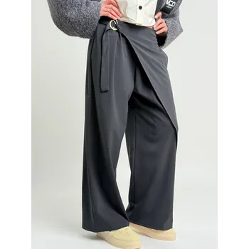 Dámské kalhoty TOSCANA Černé kalhoty s překladem STRIPE Černá, UNI XS-L