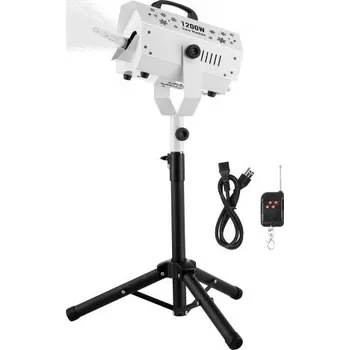 VEVOR Sněhový stroj, 1200 W, sněhový stroj s výškově nastavitelným stojanem, bezdrátový dálkový ovladač pro výrobu sněhových vloček v interiéru, vysoce výkonný umělý sněhový stroj pro vánoční večírky, svatební a pódiové efekty