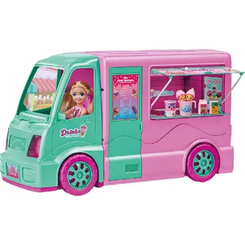 Doplněk pro panenku Karavan Auto pro Panenky Food Truck Sada 21 ks Stolek Židle Panenka