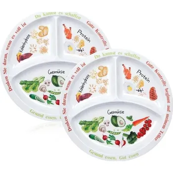 Talíř Talíře na kontrolu porcí pro vyváženou výživu – talíře pro zdravé stravování pro dospělé a