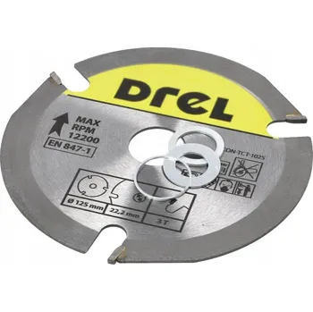 Řezný kotouč Řezný kotouč Drel 125 mm na dřevo a plasty 22,2 mm