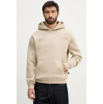 Pánská mikina Mikina Alpha Industries World Logo Backprint Hoodie 258337 béžová 80X, vel. XL