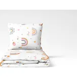 Stanex Dětské krepové povlečení LS411 duha 90 x 135, 40 x 60 cm zipový uzávěr
