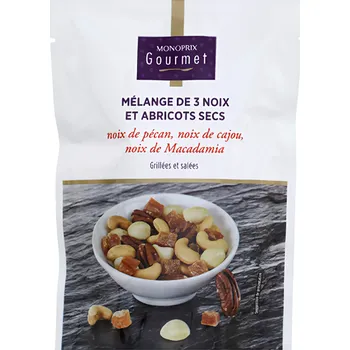 Monoprix Gourmet Směs ořechů a sušených meruněk 120g