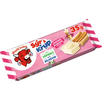 Veselá Kráva Sýr a Křup s šunkovou příchutí snack 35g