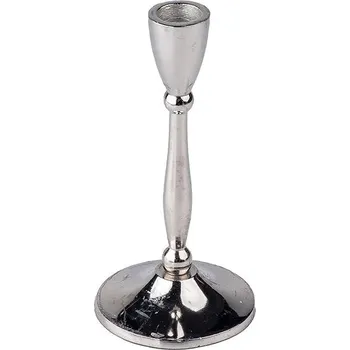 Svícen Koopmann International Hliníkový svícen na kónickou svíčku 85 × 170 mm, stříbrný