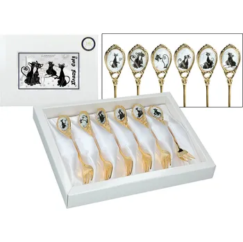 Příbor SADA 6 VIDLIČEK NA DORTÍKY CRAZY CATS KOČKY PŘÍBORY PRO DĚTI