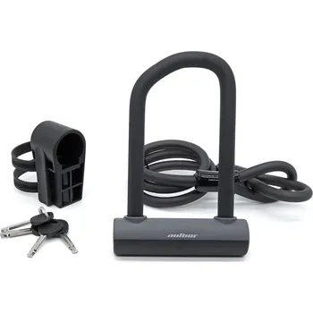 Zámek na kolo AUTHOR Zámek AUL Cliff ART 150x75mm / d.12x1000mm černá