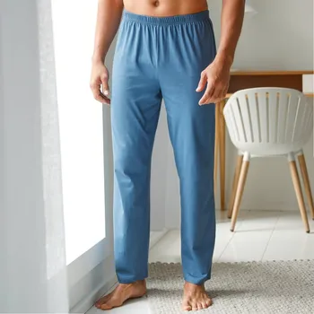 Dámské pyžamo Jednobarevné pyžamové dlouhé kalhoty modrošedá 36/38