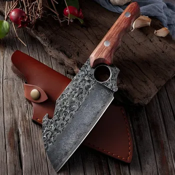 IZMAEL Kuchyňský sekací nůž KA 19945 Hnědá/S pouzdrem 13 cm