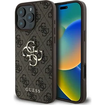 Náhradní kryt pro mobilní telefon Kryt Guess Case iPhone 16 Pro Guhcp16L4Gmgbr (4G Pu Big Logo) brown