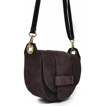 Kabelka Vera Pelle kabelka, kabelka přes rameno z pravé přírodní semišové kůže, hnědá čokoládová