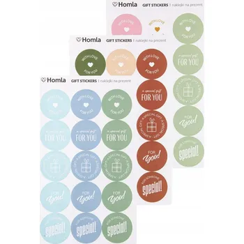 Vrták Sada dárkových samolepek LABELLA, kulaté, 45 ks HOMLA