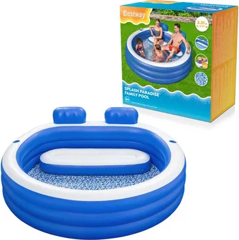 Bazén BESTWAY 54422 - Luxusní rodinný nafukovací bazén s posezením 231 x 219 x 79 cm