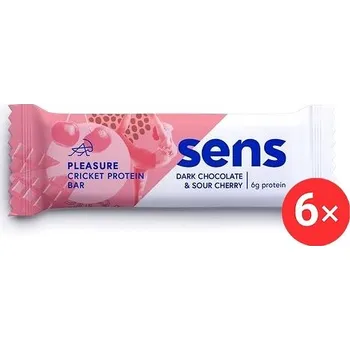 SENS Pleasure Protein tyčinka s cvrččí moukou, 6 x 40g, tmavá čokoláda & višeň
