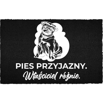 Rohožka KOKOSOVÁ ROHOŽKA 40X60 KE DVEŘÍM HIT NÁPIS PES OK, MAJITEL – RŮZNĚ