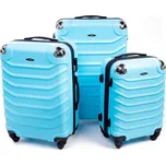 Rogal Světle tyrkysová sada 3 plastových kufrů Premium - vel. M,
