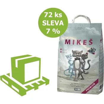 MIKEŠ Premium bílé hrudkující 10 kg (paleta 72 ks) SLEVA 7 %