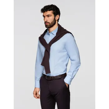 Pánská klasická bavlněná košile REGULAR - modrá V1 K699 - M