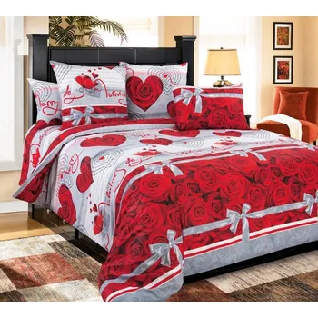 Povlečení Valentýnské povlečení se srdíčky: 140x200cm, 70x90cm