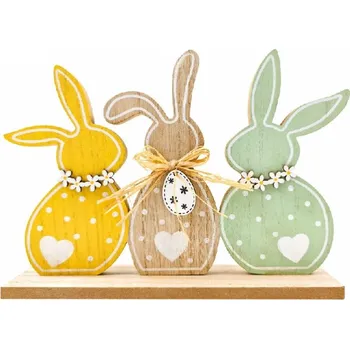 Party dekorace Dekorace Zajíci 26 x 19 x 5 cm na postavení