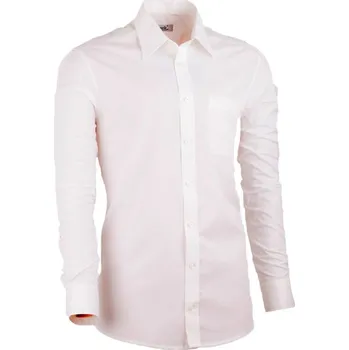 Prodloužená pánská košile slim fit šampaň Assante 20208, Velikost 39/40 (M)