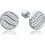 OLIVIE MINET Zlatý přívěsek kolečko s bílým zirkonem Au 585/1000