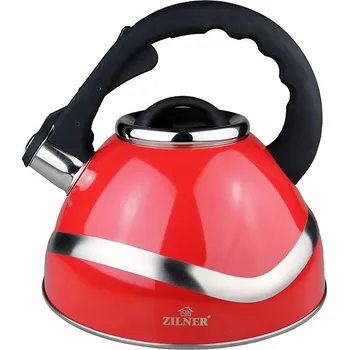 Varná konvice Zilner Ocelová konvice se silikonovou rukojetí 3 l, červená