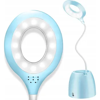 Lampička LED STOLNÍ LAMPA ŠKOLNÍ S ORGANIZÉREM NA PSACÍ POTŘEBY MODRÁ FLEXIBILNÍ