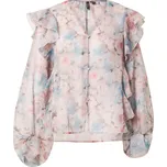 VERO MODA Halenka VMSABRINA světlemodrá / pastelově růžová /