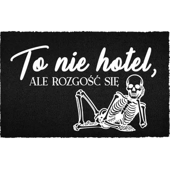 Rohožka KOKOSOVÁ VSTUPNÍ ROHOŽKA ČERNÁ DO DOMU VESELÝ DÁREK TADY NENÍ HOTEL