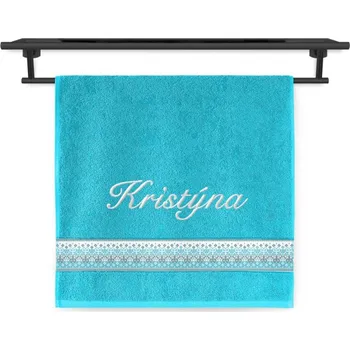 Ručník Ručník se jménem NA PŘÁNÍ 50x100 Norský vzor tyrkysový