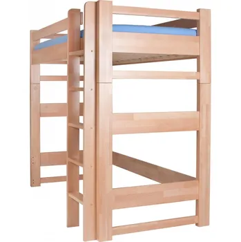 Dětská postel Patrová postel horní spaní Lucas 90x200 - buk Moření: Antracit, 90x200