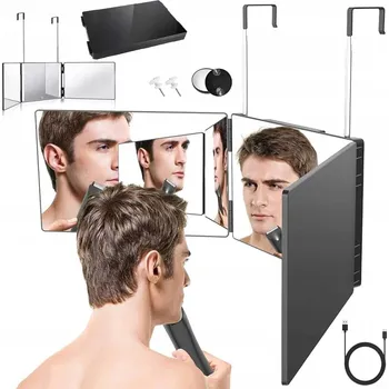 Zrcadlo 3-SMĚRNÉ 360° ZRCADLO PRO SAMOSTATNÉ STŘÍHÁNÍ PRO SKLÁDACÍ ZRCADLO