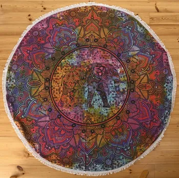 Přehoz na lůžko Mandala kruhová červená Slon