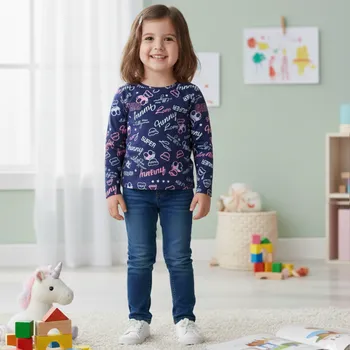 Dívčí oblečení Dívčí tričko tm.modré Sezon M05