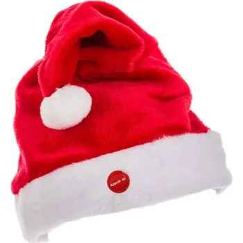 Čepice Fééric Lights and Christmas Hrající a tančící čepice Mikuláše, červená