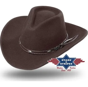 Westernový klobouk Dallas - hnědý M Hnědá M