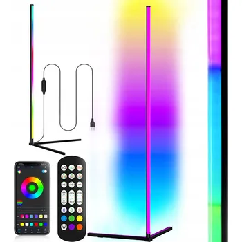 Stojací lampa Stojací lampa Bedee černá 155 cm s integrovaným LED RGB osvětlením a ovládáním přes aplikaci