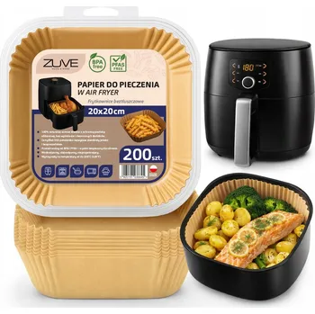 Obraz Vložky do AIR FRYER 200 kusů papírové do horkovzdušné fritézy 20x20 cm