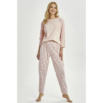 Dámské pyžamo Dámské pyžamo Nori srdíčka světle růžové XL