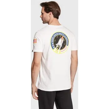 Pánské tričko Alpha Industries T-Shirt Space Shuttle 176507 Bílá Regular Fit M