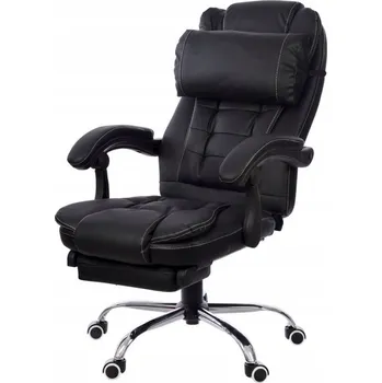 Kancelářská židle Giosedio černá kožená s nastavením a kolečky