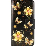 Pouzdro Xiaomi Redmi Note 8 Pro knížkové Zlaté květy (kryt neboli obal na Xiaomi Redmi Note 8 Pro)