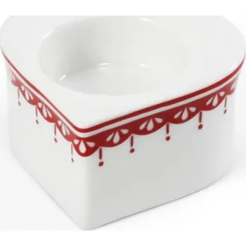 Svícen Svícen srdce, 7,5 cm, český porcelán, Hyggeline, červená, Leander