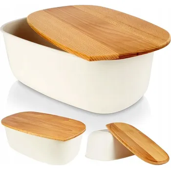 chlebník Chlebník s prkénkem Vilde béžový plast